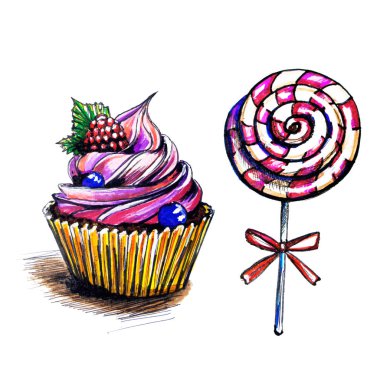 şekerci, el çizimi, Beyaz dizi