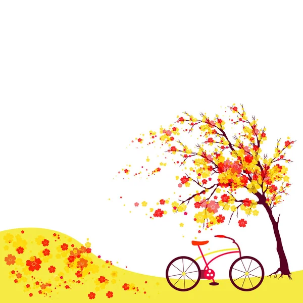 Beautiful Autumn Tree Isolated White Background — Stock Vector