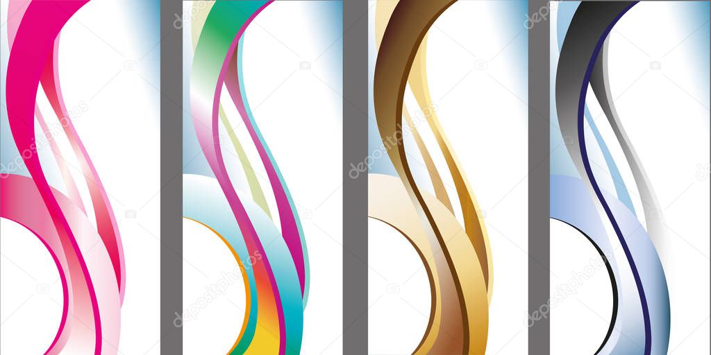 Set of colorful abstract wavy backgrounds