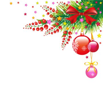 Beyaz arka plan üzerinde izole parlak Noel çelenk