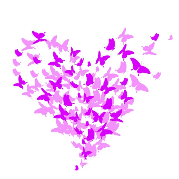 白い背景で隔離の鮮やかなピンク蝶 — ストック写真