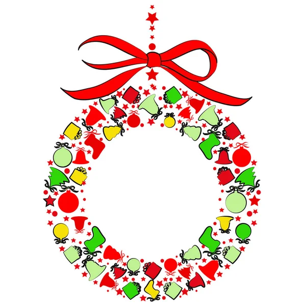 Christmas Wreath Decor Elements White Background — Stock Photo, Image