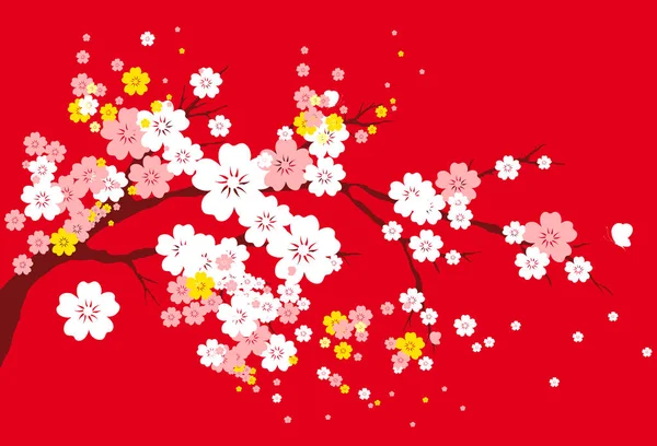 Sakura Albero Acquerello Illustrazione Ciliegio Fiore — Foto Stock