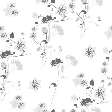 Beyaz zemin üzerine ihale çiçekler ile Seamless modeli