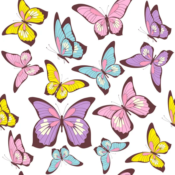 Set Bright Colorful Butterflies Isolated White Background — Stock Photo, Image