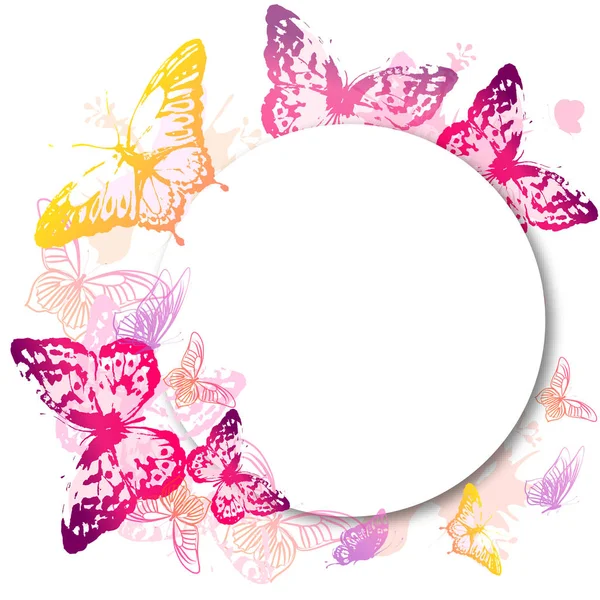 Set Bright Colorful Butterflies Isolated White Background — Stock Photo, Image