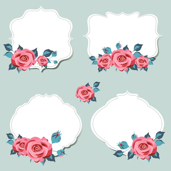 Set Decorative Elements Vintage Roses — Stock Photo, Image