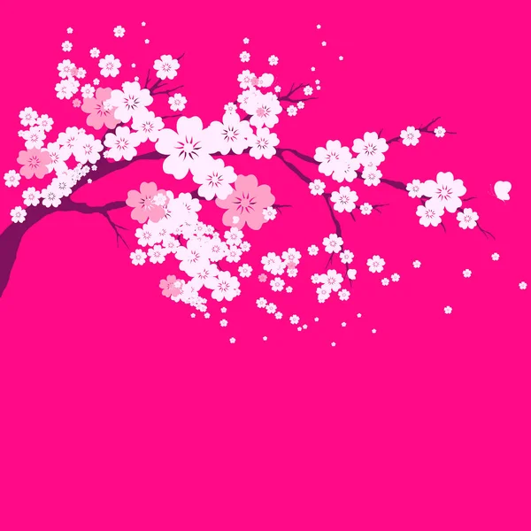 Bloom Akwarela Ilustracja Wiśniowego Drzewa Sakura — Wektor stockowy