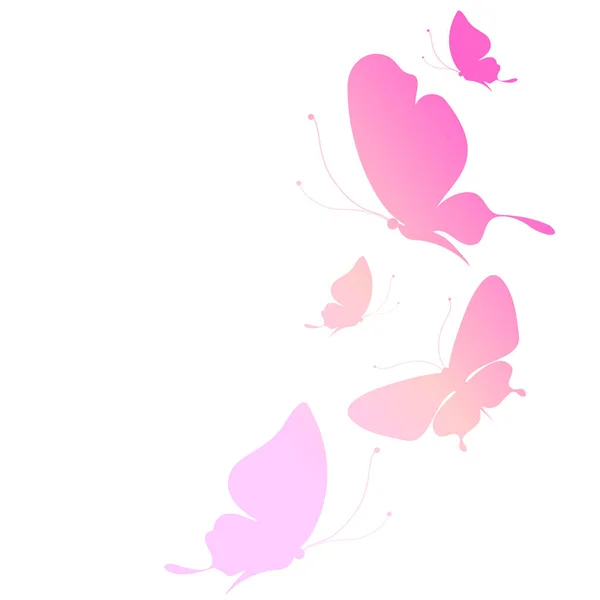 Jasne Kolorowe Różowe Motyle Białym Tle — Zdjęcie stockowe