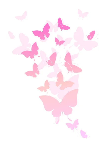 Bright Colorful Pink Butterflies Isolated White Background — Stock Photo, Image