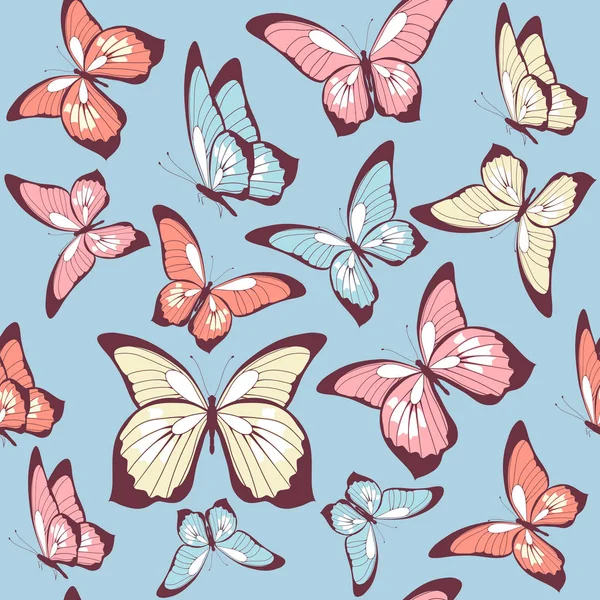 Színes Elegáns Dekoratív Pillangók Pasztell Háttér — Stock Fotó