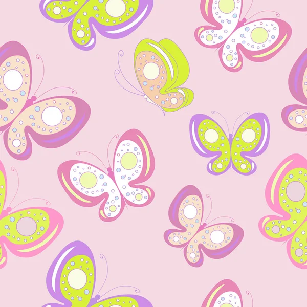 Bunte Stilvolle Dekorative Schmetterlinge Auf Pastellfarbenem Hintergrund — Stockfoto