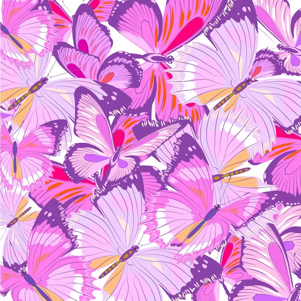 Bright Colorful Pink Butterflies Isolated White Background — Stock Photo, Image