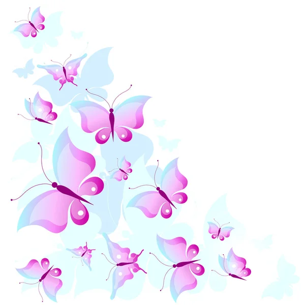 Conjunto Mariposas Colores Brillantes Aisladas Sobre Fondo Blanco — Archivo Imágenes Vectoriales