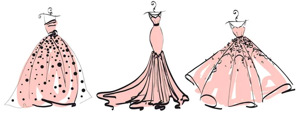 배경에 고립된 마네킹 분홍색 드레스 — 스톡 사진