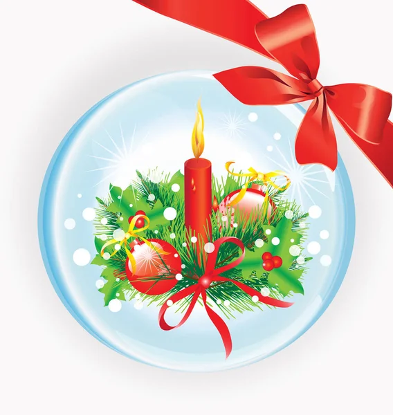 Boule Rouge Noël Isolée Sur Blanc — Image vectorielle