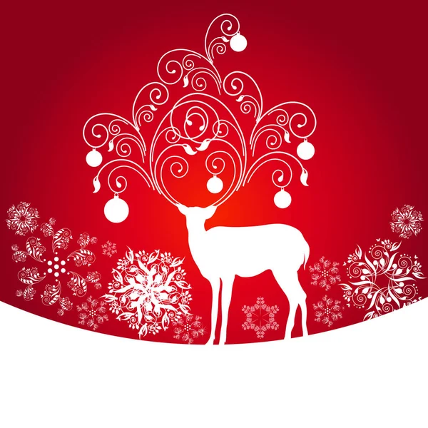 Ciervos Navidad Rojo Blanco Arte — Foto de Stock