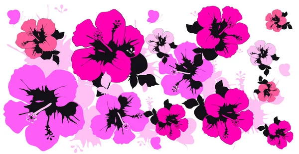 Pop Art Hawaiian Blommor Isolerad Vit Bakgrund — Stockfoto