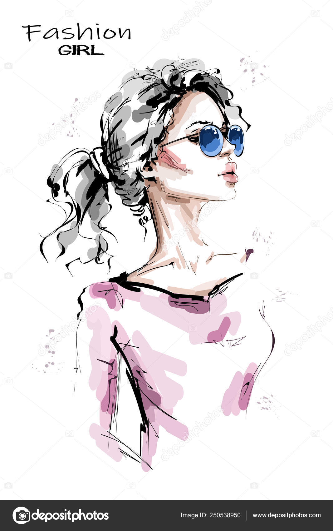 Hand Drawn Beautiful Young Woman Ponytail Stylish Blonde Hair Girl Stock Vector Image by ©Marisa_ #250538950 Hand Drawn Beautiful Young Woman Ponytail Stylish Blonde Hair Girl Stock Vector Image by ©Marisa_ #250538950