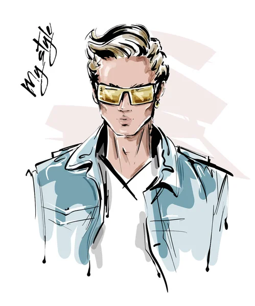 Handsome man deals sketch