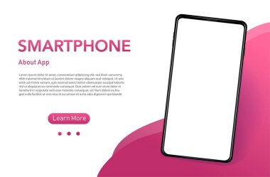 Pembe tonlu boş ekranlı akıllı telefon bilgi grafikleri veya arayüzün sunumu için bir şablon olabilir. Daha az akıllı telefon çerçevesi. Vektör Resimleri UI UX tasarımı
