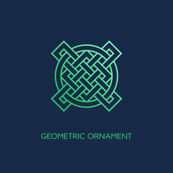 Geometric Emblem Design Template Smooth Gradient Fill Linear Style Dark — Stock Vector