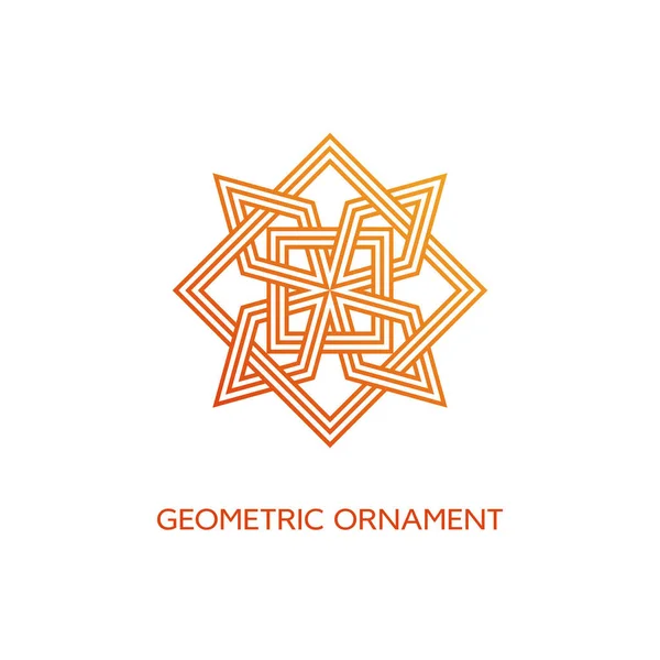 Modello Geometrico Disegno Emblema Con Sfumatura Liscia Riempire Stile Lineare — Vettoriale Stock