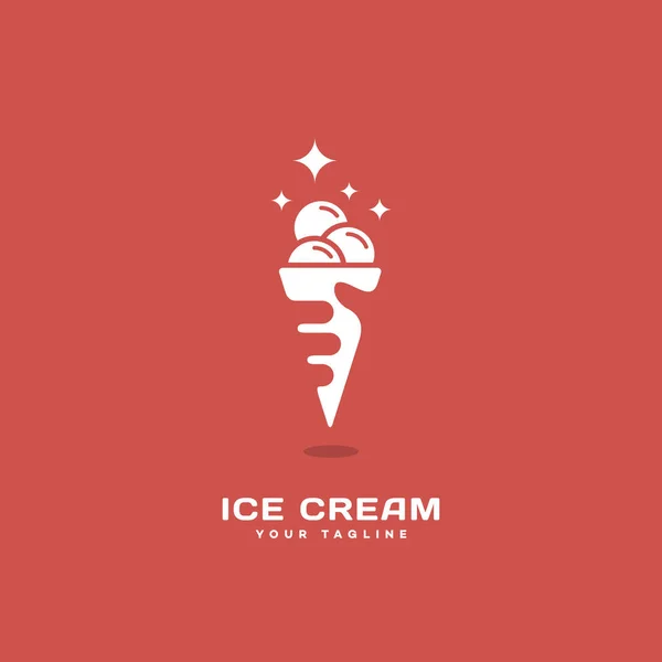 Simple flat design ice cream logo modern vintage Vector Image