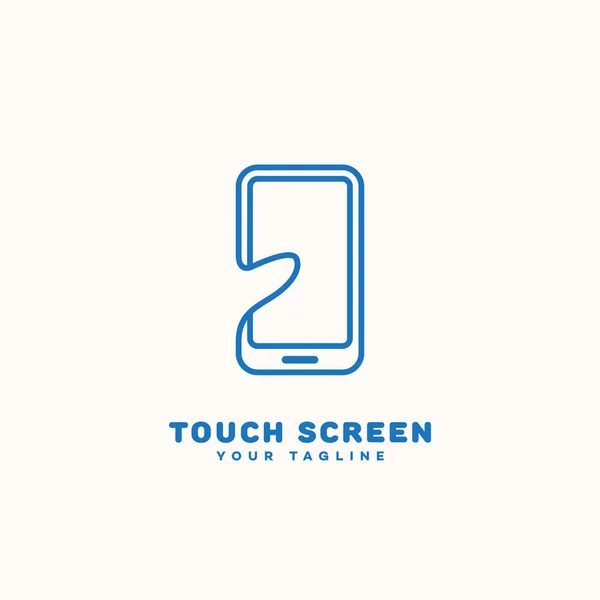 Design Des Touchscreen Logos Linearen Stil Vektorillustration — Stockvektor