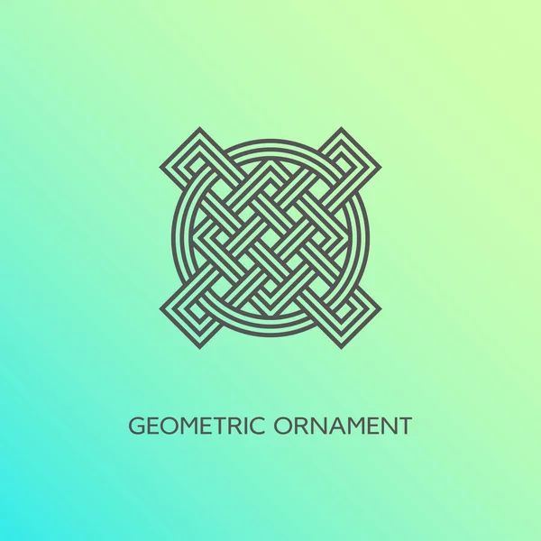 Geometric Emblem Design Template Linear Style Smooth Gradient Background Vector — Stock Vector