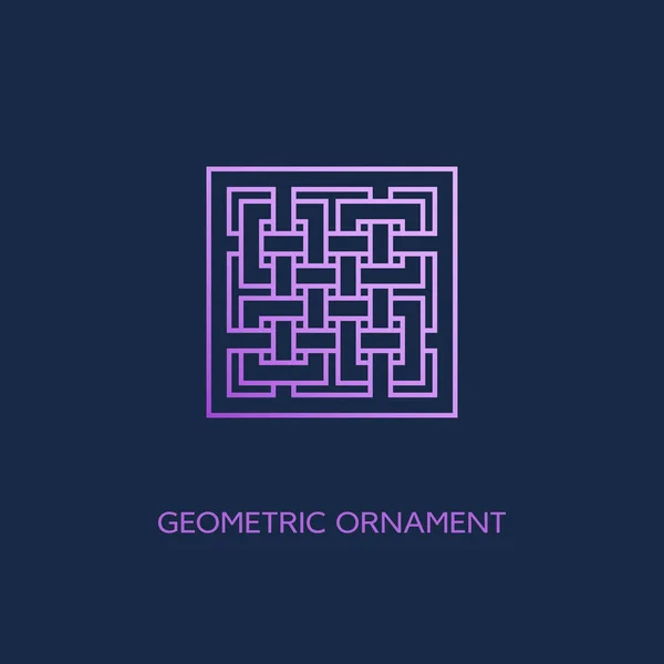 Ontwerpsjabloon Van Geometrische Embleem Met Vloeiende Kleurovergang Lineaire Stijl Een — Stockvector