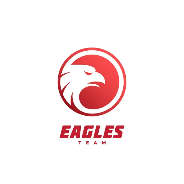 Cabeza Águila Plantilla Diseño Logo Redondo Ilustración Vectorial — Vector de stock