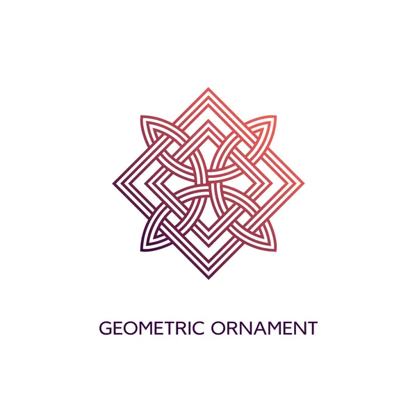 Geometric Emblem Design Template Smooth Gradient Fill Linear Style White — Stock Vector