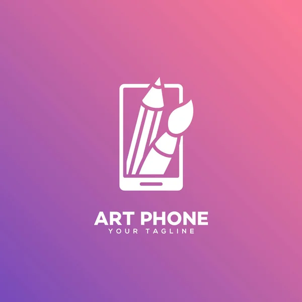 Sanat Telefon Logo Tasarım Şablonu Vektör Çizim — Stok Vektör