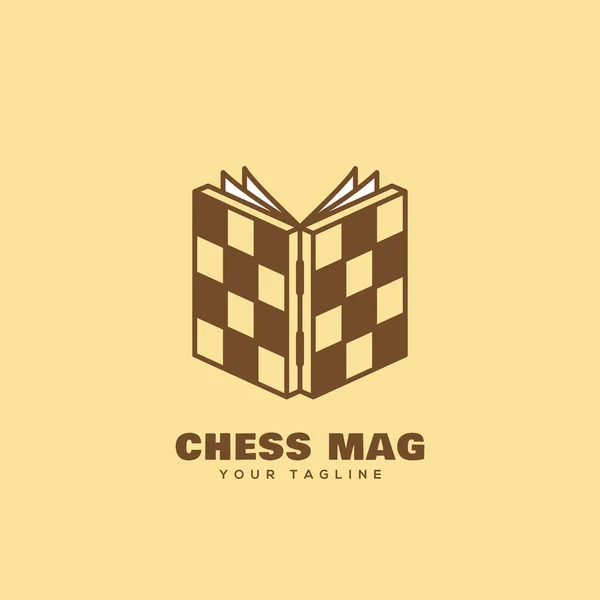 Chess Mag Logo Designmall Vektorillustration — Stock vektor