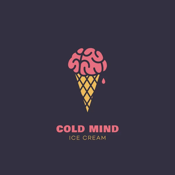 Cold Mind Logo Design Vorlage Vektorillustration — Stockvektor