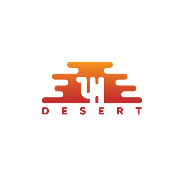 Design Vorlage Für Das Wüstenlogo Mit Der Silhouette Eines Kamels — Stockvektor
