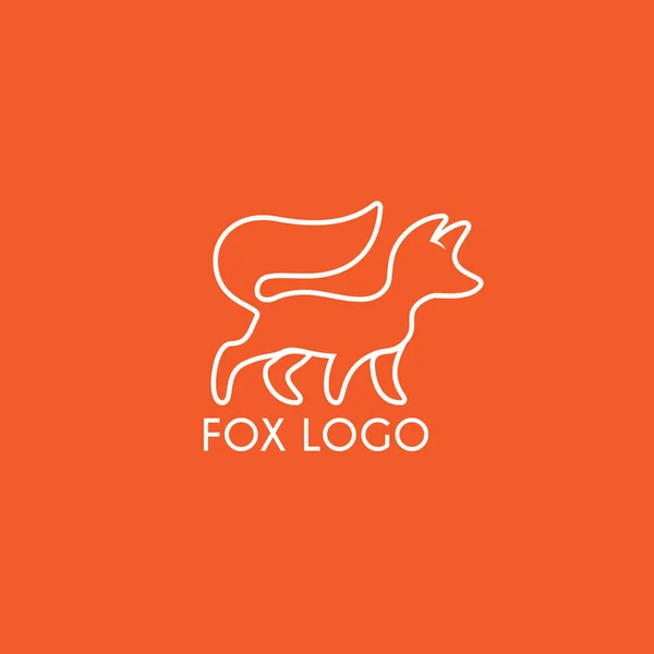 Plantilla Diseño Logo Fox Estilo Lineal Ilustración Vectorial — Archivo Imágenes Vectoriales