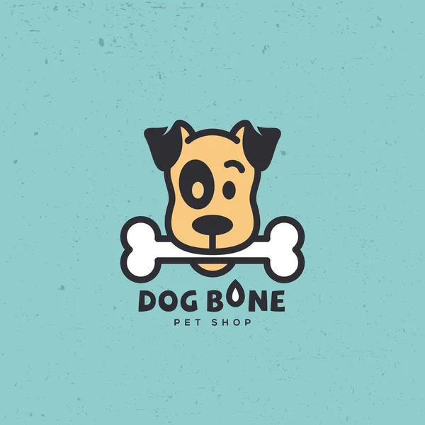 Hond Bot Logo Ontwerpsjabloon Vectorillustratie — Stockvector