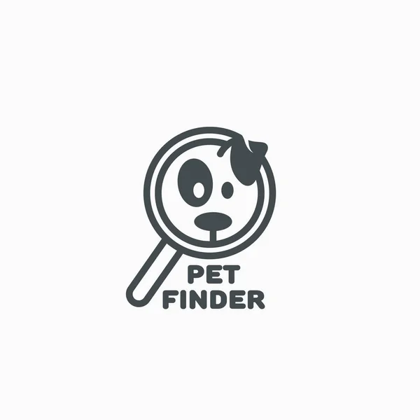 Шаблон Логотипа Поиска Домашних Животных Векторная Иллюстрация — стоковый вектор