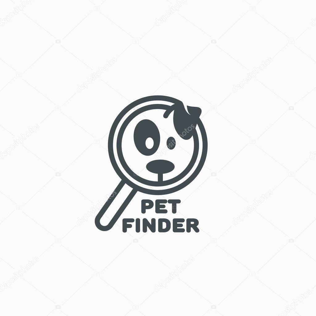 Pet finder logo design template. Vector illustration.