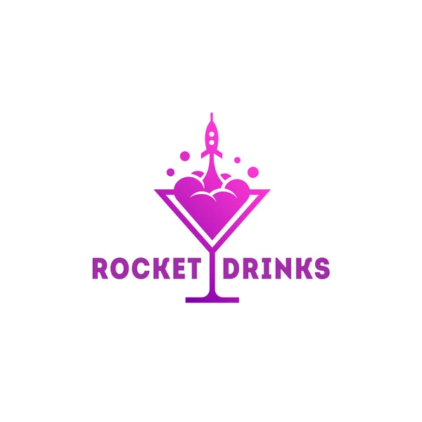 Foguete Bebidas Logotipo Modelo Design Ilustração Vetorial — Vetor de Stock