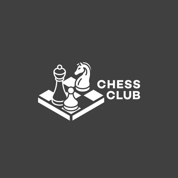 Satranç Kulübü Logosu Tasarım Şablonu Vektör Çizim — Stok Vektör