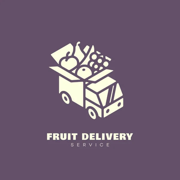 Frutas Serviço Entrega Logotipo Modelo Design Ilustração Vetorial — Vetor de Stock