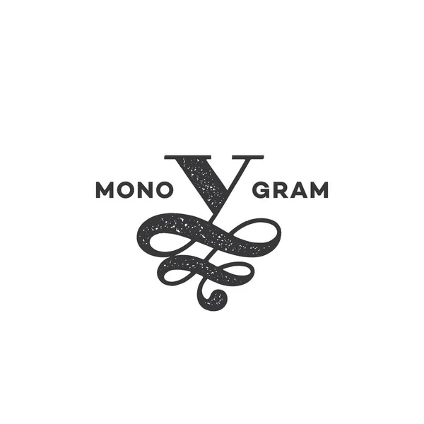 Monogram Design Template Letter Stamp Effect Vector Illustration — Stock Vector