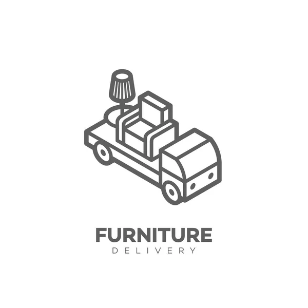 Шаблон Дизайну Логотипу Доставки Меблів Лінійному Стилі Векторні Ілюстрації — стоковий вектор
