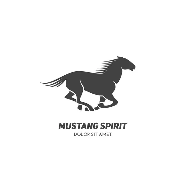 Running Horse Logo Design Template Vector Illustration — Stock Vector