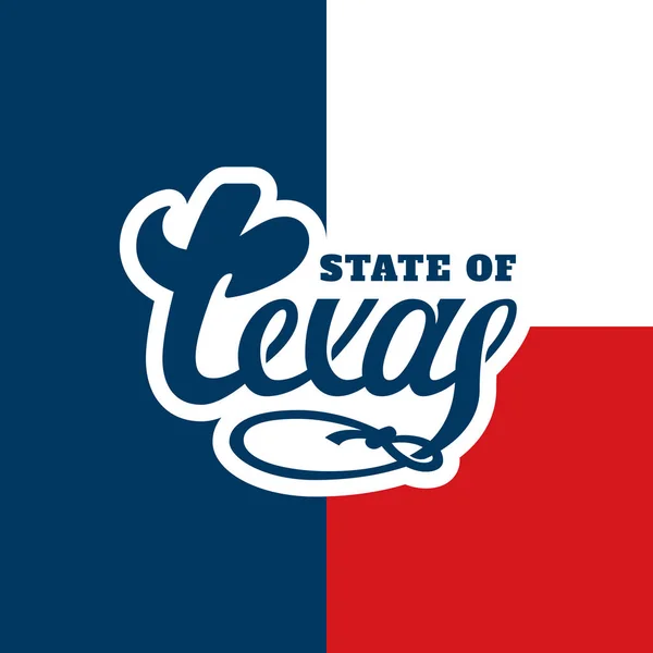 Letras Estado Texas Com Uma Bandeira Ilustração Vetorial —  Vetores de Stock