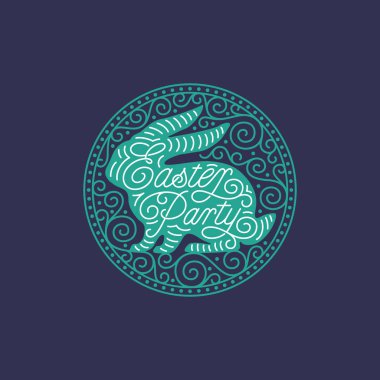 Paskalya Partisi süslü yuvarlak çerçeve