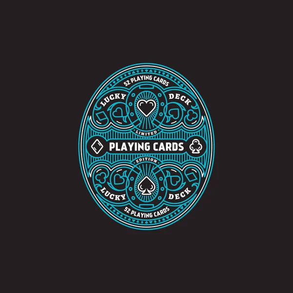 Playing cards label — Stock Vector